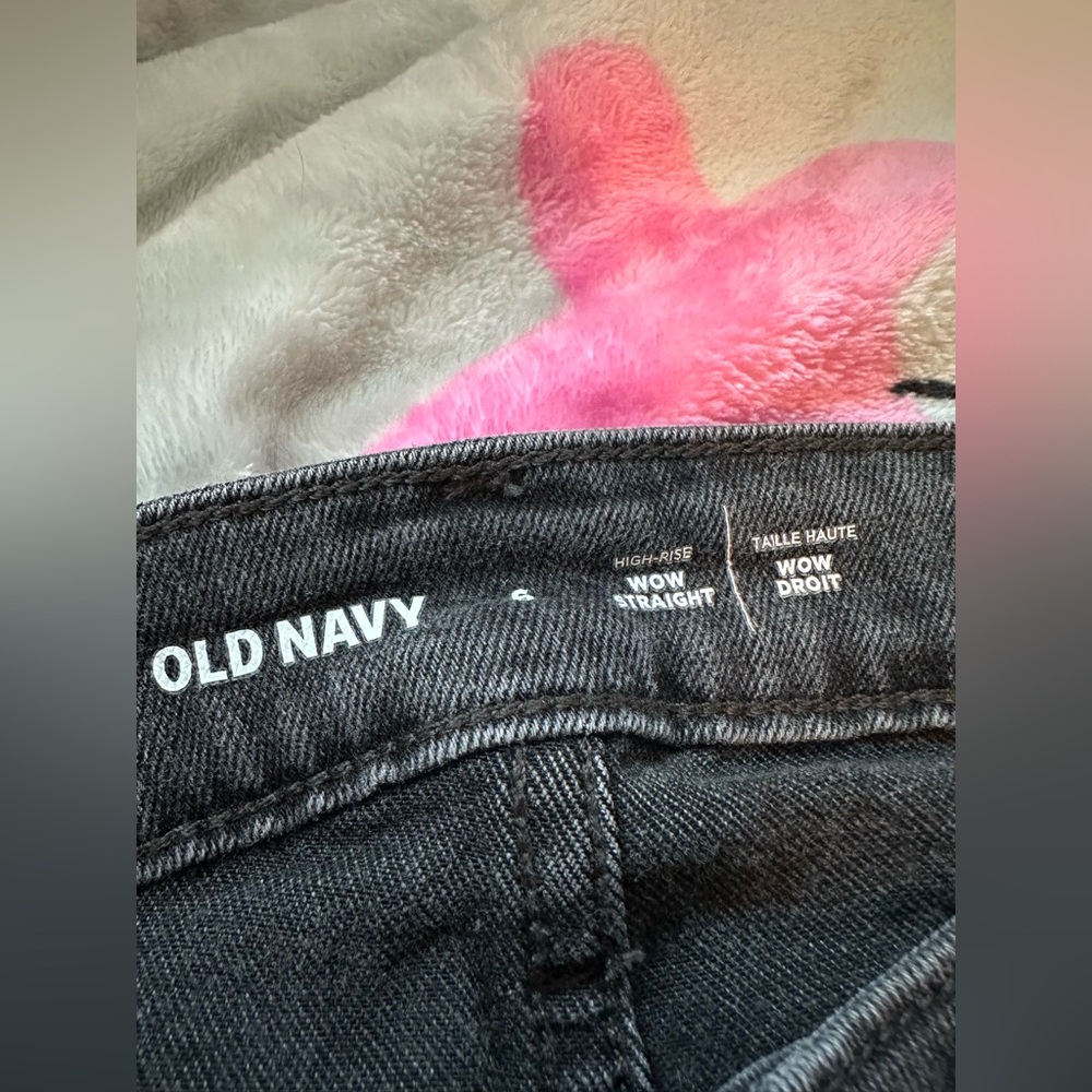 Women’s Old Navy black denim high rise wow straight jeans size 4 - Picture 4 of 5